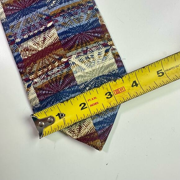 Jhane Barnes Men's 100% Silk Multicolored Starburst Color Block Necktie Tie - Picture 6 of 6